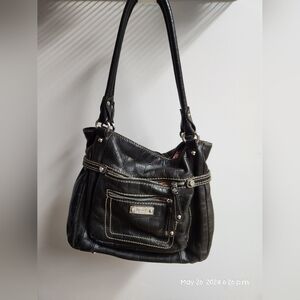 Black Tiganello leather hobo bag